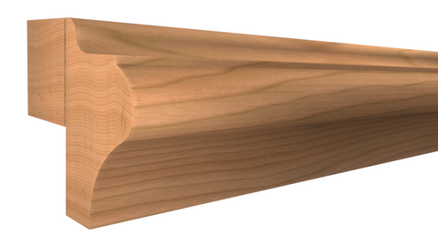 Profile View of Light Rail Molding, product number LR-118-010-1-CH - 5/16" x 1-9/16" Cherry Light Rail - $4.79/ft sold by American Wood Moldings
