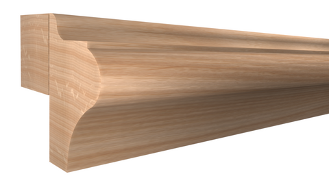 Profile View of Light Rail Molding, product number LR-118-010-1-RO - 5/16" x 1-9/16" Red Oak Light Rail - $3.61/ft sold by American Wood Moldings