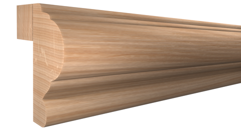 Profile View of Light Rail Molding, product number LR-120-112-1-RO - 1-3/8" x 1-5/8" Red Oak Light Rail - $3.89/ft sold by American Wood Moldings