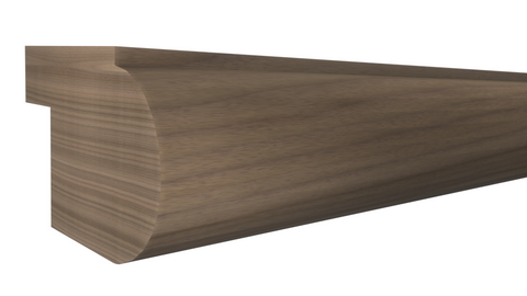 Profile View of Light Rail Molding, product number LR-200-110-1-WA - 1-5/16" x 2" Walnut Light Rail - $9.00/ft sold by American Wood Moldings