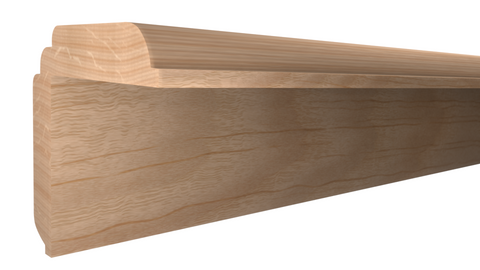 Profile View of Outside Corner Molding, product number OC-104-104-4-RO - 1-1/8" x 1-1/8" Red Oak Outside Corner - $3.94/ft sold by American Wood Moldings