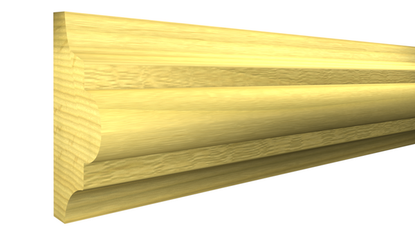 Profile View of Panel Molding Molding, product number PA-104-016-1-PO - 1/2" x 1-1/8" Walnut Panel Molding - $2.00/ft sold by American Wood Moldings