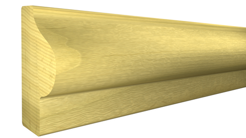 Profile View of Panel Molding Molding, product number PA-104-016-2-PO - 1/2" x 1-1/8" Poplar Panel Molding - $2.00/ft sold by American Wood Moldings