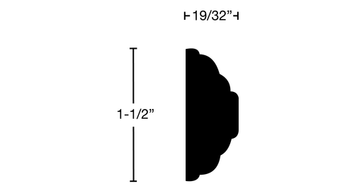 PA-116-019-1-TMA - 19/32" x 1-1/2" Tiger Stripe Maple Panel Molding - $8.28/ft