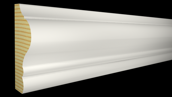 Profile View of Panel Molding, product number PA-116-020-1-PF - 5/8" x 1-1/2" Primed Finger Joint Panel Molding - $2.29/ft sold by American Wood Moldings
