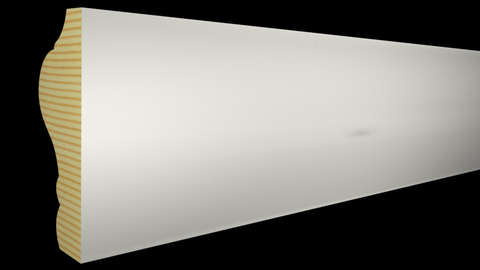 Profile View of Panel Molding, product number PA-116-020-1-PF - 5/8" x 1-1/2" Primed Finger Joint Panel Molding - $2.29/ft sold by American Wood Moldings