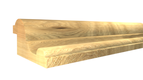 Profile View of Panel Molding, product number PA-116-028-1-KHI - 7/8" x 1-1/2" Knotty Hickory Panel Molding - $2.40/ft sold by American Wood Moldings