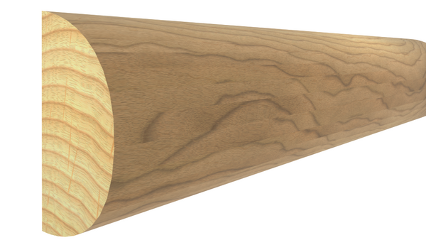 Profile View of Half Round Molding, product number RO-016-008-1-HI - 1/4" x 1/2" Hickory Half Round - $1.35/ft sold by American Wood Moldings