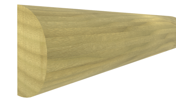 Profile View of Half Round Molding, product number RO-016-008-1-PO - 1/4" x 1/2" Poplar Half Round - $1.20/ft sold by American Wood Moldings