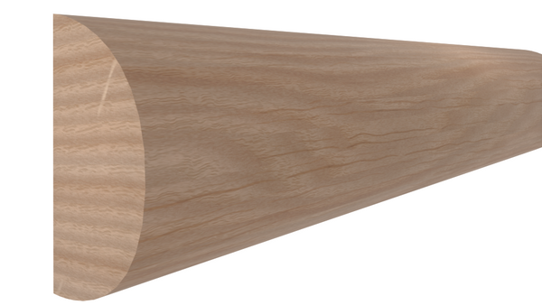Side View of Half Round Molding, product number RO-016-008-1-RO - 1/4" x 1/2" Red Oak Half Round - $1.35/ft sold by American Wood Moldings