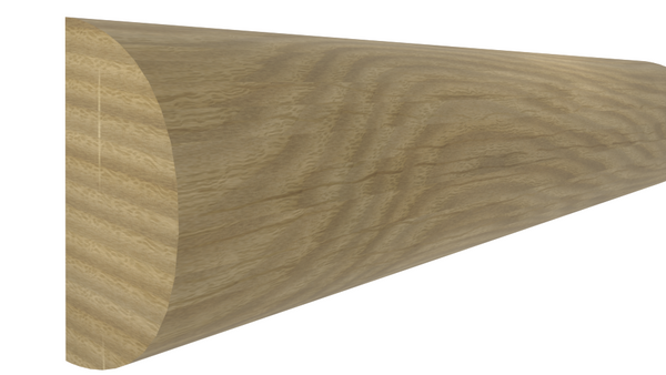 Profile View of Half Round Molding, product number RO-016-008-1-WO - 1/4" x 1/2" White Oak Half Round - $3.00/ft sold by American Wood Moldings