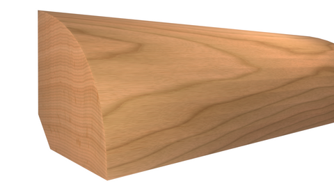 Profile View of Quarter Round Molding, product number RO-022-022-1-CH - 11/16" x 11/16" Cherry Quarter Round - $2.04/ft sold by American Wood Moldings
