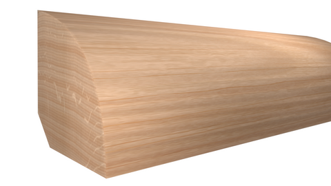 Profile View of Quarter Round Molding, product number RO-022-022-1-RO - 11/16" x 11/16" Red Oak Quarter Round - $1.73/ft sold by American Wood Moldings