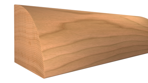 Profile View of Quarter Round Molding, product number RO-024-024-1-CH - 3/4" x 3/4" Cherry Quarter Round - $2.04/ft sold by American Wood Moldings
