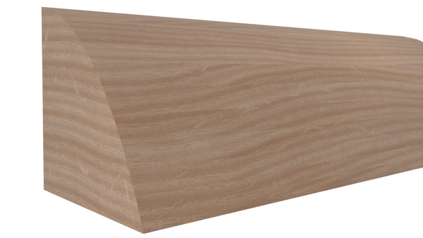 Profile View of Quarter Round Molding, product number RO-032-032-1-RO - 1" x 1" Red Oak Quarter Round - $2.49/ft sold by American Wood Moldings