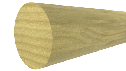 Profile View of Full Round Molding, product number RO-100-100-1-PO - 1" x 1" Poplar Full Round - $2.31/ft sold by American Wood Moldings