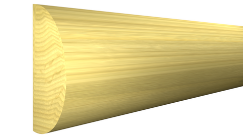RO-116-024-1-PO - 3/4" x 1-1/2" Poplar Half Round - $2.42/ft