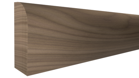 Profile View of Scribe Molding, product number SB-020-008-1-WA - 1/4" x 5/8" Walnut Scribe Molding - $2.85/ft sold by American Wood Moldings