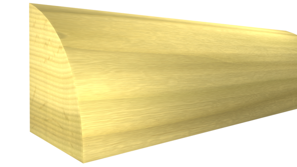 Profile View of Shoe Molding, product number SH-020-016-1-PO - 1/2" x 5/8" Poplar Shoe - $1.02/ft sold by American Wood Moldings