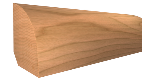 Profile View of Shoe Molding, product number SH-022-016-1-CH - 1/2" x 11/16" Cherry Shoe - $1.54/ft sold by American Wood Moldings