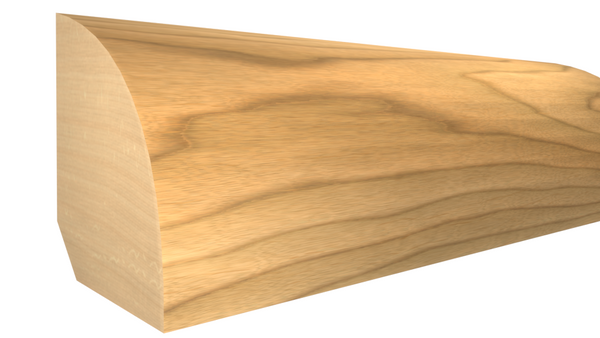 Profile View of Shoe Molding, product number SH-022-016-1-MA - 1/2" x 11/16" Maple Shoe - $1.76/ft sold by American Wood Moldings