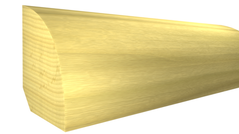 Profile View of Shoe Molding, product number SH-022-016-1-PO - 1/2" x 11/16" Poplar Shoe - $1.02/ft sold by American Wood Moldings