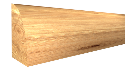 Profile View of Shoe Molding, product number SH-024-016-1-KAL - 1/2" x 3/4" Knotty Alder Shoe - $1.64/ft sold by American Wood Moldings