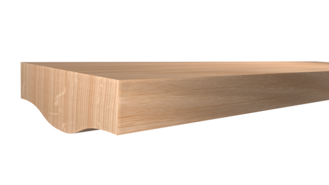 Profile View of Stair Handrail Molding, product number SHR-108-012-1-RO - 3/8" x 1-1/4" Red Oak Stair Handrail - $1.66/ft sold by American Wood Moldings