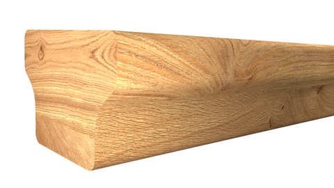 Profile View of Stair Handrail, product number SHR-124-220-1-KAL - 2-5/8" x 1-3/4" Knotty Alder Stair Handrail - $13.97/ft sold by American Wood Moldings