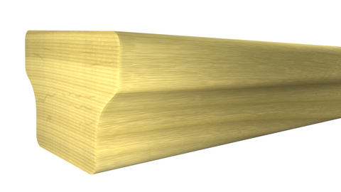 Profile View of Stair Handrails, product number SHR-124-220-1-PO - 2-5/8" x 1-3/4" Poplar Stair Handrail - $7.40/ft sold by American Wood Moldings