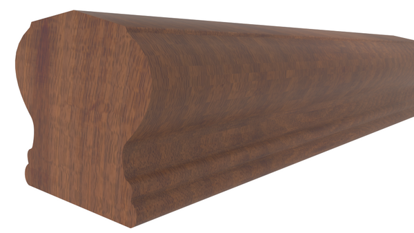 Profile View of Stair Handrail Molding, product number SHR-208-220-1-HM - 2-5/8" x 2-1/4" Honduras Mahogany - $22.27/ft sold by American Wood Moldings