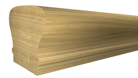 Profile View of Stair Handrail Molding, product number SHR-212-220-1-WO - 2-5/8" x 2-3/8 White Oak Stair Handrail - $16.42/ft sold by American Wood Moldings