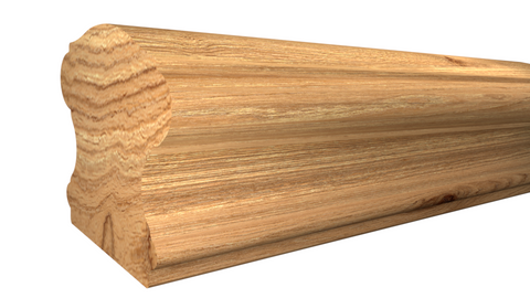 Profile View of Stair Handrail Molding, product number SHR-224-220-1-KAL - 2-3/4" x 2-5/8"" Knotty Alder Stair Handrail Molding - $42.18/ft sold by American Wood Moldings