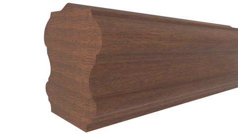 Side View of Stair Handrail Molding, product number SHR-228-220-1-HMH - 2-5/8" x 2-7/8" Honduras Mahogany - $28.46/ft sold by American Wood Moldings