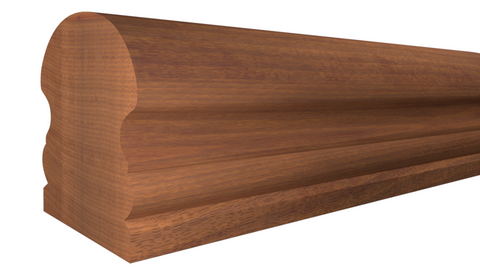 Profile View of Stair Handrail Molding, product number SHR-300-220-2-HMH - 2-5/8" x 3" Honduras Mahogany Stair Handrail - $29.70/ft sold by American Wood Moldings