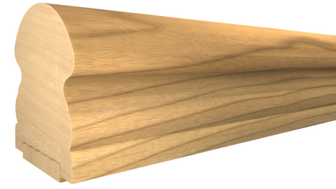 Profile View of Stair Handrail Molding, product number SHR-300-220-2-BCH - 2-5/8" x 3" Brazilian Cherry Stair Handrail - $28.36/ft sold by American Wood Moldings