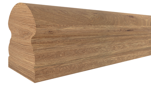 Profile View of Bending Stair Handrail Molding, product number SHR-300-220-3-KAL - 2-5/8" x 3" Knotty Alder Stair Handrail - $90.10/ft sold by American Wood Moldings