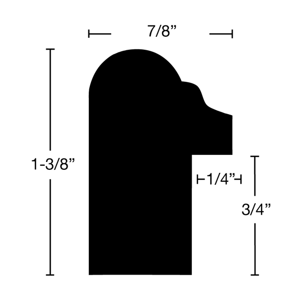 Side View of Backband Molding, product number BB-112-028-1-PF - 7/8" x 1-3/8" Primed Finger Joint Backband - $3.40/ft sold by American Wood Moldings
