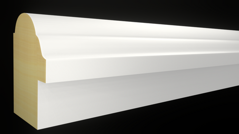 BB-117-102-1-PF - 1-1/16" x 1-17/32" Primed Finger Joint Backband - $2.96/ft