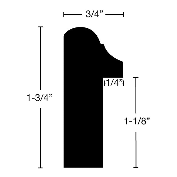 BB-124-024-1-FCH - 3/4" x 1-3/4"  Finger Joint Cherry Backband - $2.86/ft