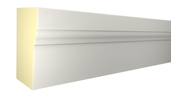 Profile View of Brick Molding Molding, product number BM-200-108-1-CW - 1-1/4" x 2" Cellular White Brick Molding - $1.68/ft sold by American Wood Moldings