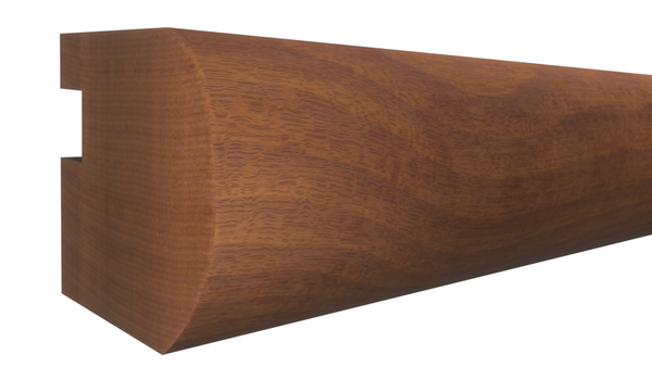 Profile View of Bullnose Molding, product number BN-108-102-1-HMH - 1-1/16" x 1-1/4" Honduras Mahogany Bullnose - $4.80/ft sold by American Wood Moldings