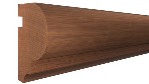 Profile View of Bullnose Molding, product number BN-126-108-1-HMH - 1-1/4" x 1-13/16" Honduras Mahogany Bullnose - $8.72/ft sold by American Wood Moldings