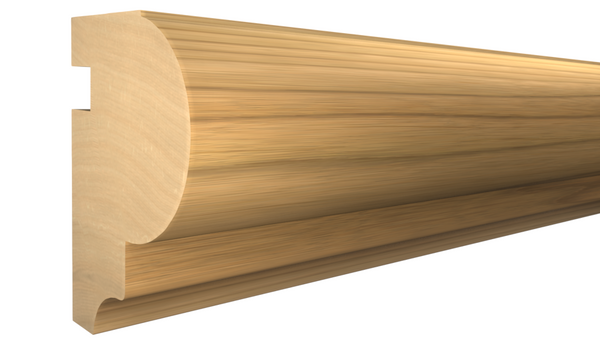 Profile View of Bullnose Molding, product number BN-126-108-1-MA - 1-1/4" x 1-13/16" Maple Bullnose - $3.88/ft sold by American Wood Moldings