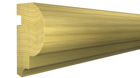 Profile View of Bullnose Molding, product number BN-126-108-1-PO - 1-1/4" x 1-13/16" Poplar Bullnose - $2.40/ft sold by American Wood Moldings