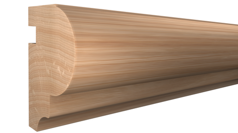 Profile View of Bullnose Molding, product number BN-126-108-1-RO - 1-1/4" x 1-13/16" Red Oak Bullnose - $3.48/ft sold by American Wood Moldings