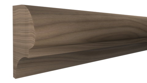Profile View of Bullnose Molding, product number BN-200-112-1-WA - 1-3/8" x 2" Walnut Bullnose - $10.60/ft sold by American Wood Moldings