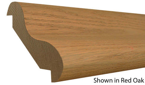 Profile View of Bar Rail Molding, product number BR-606-122-1-RO - 1-11/16" x 6-3/16" Red Oak Bar Rail - $14.64/ft sold by American Wood Moldings