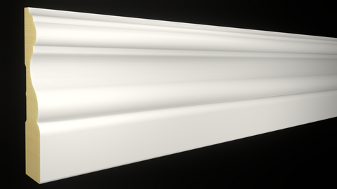 Profile View of Casing Molding, product number CA-308-022-6-PF - 11/16" x 3-1/4" Primed Finger Joint Casing - $1.90/ft sold by American Wood Moldings