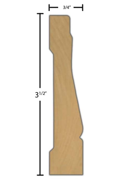CA-316-024-2-MA - 3/4" x 3-1/2" Maple Casing - $3.80/ft